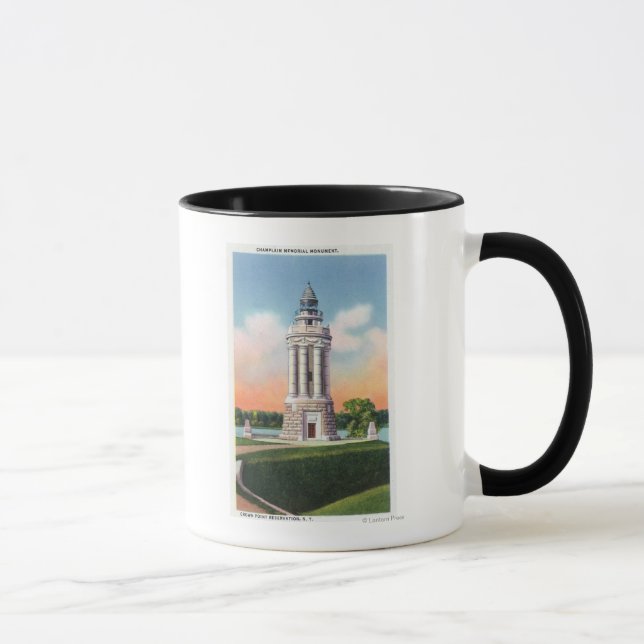 Taza Vista del monumento conmemorativo de Champlain (Derecha)