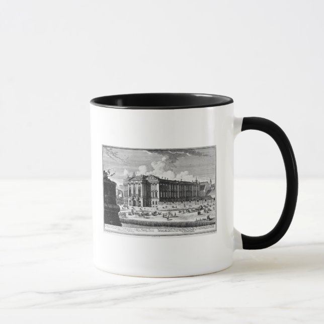 Taza Vista del palacio de Trautson construido para la (Derecha)