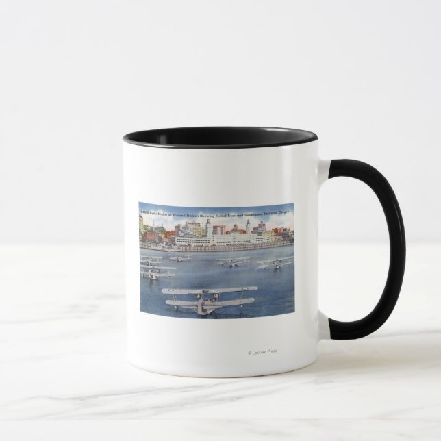Taza Vista del puerto de Portland sobre el mercado públ (Derecha)