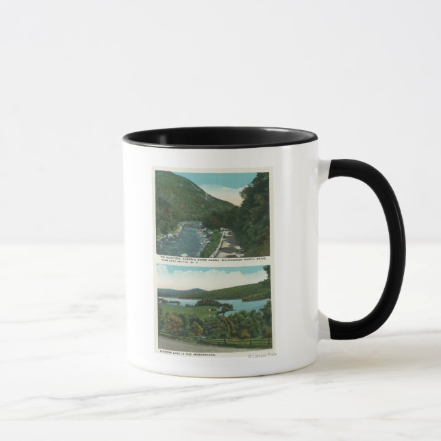Taza Vista del río Autilizable y del lago Schroon (Derecha)