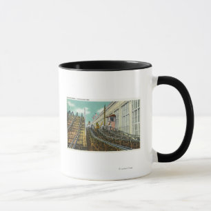 Taza Vista del roller coaster de la carrera de