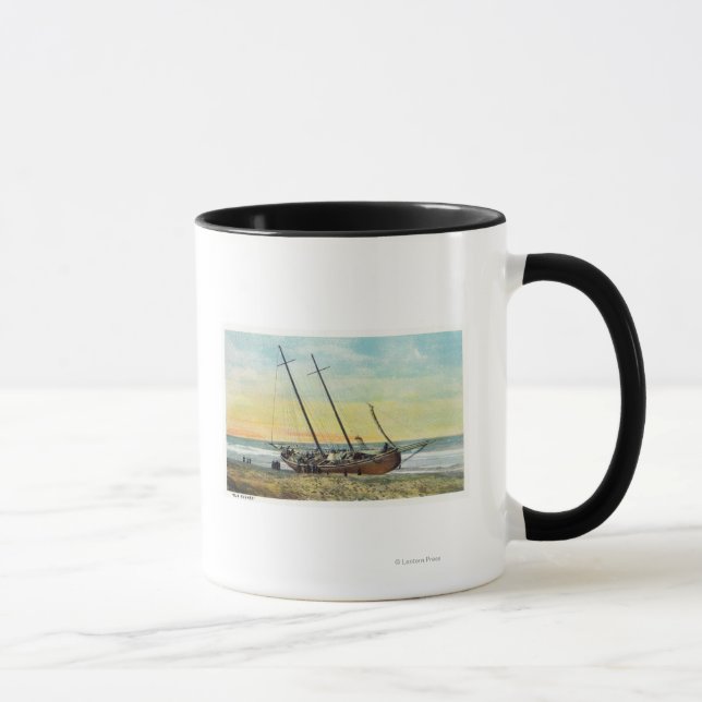 Taza Vista del Rum Runner Ship Ashore (Derecha)