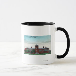 Taza Vista exterior de los molinos de la seda del Co