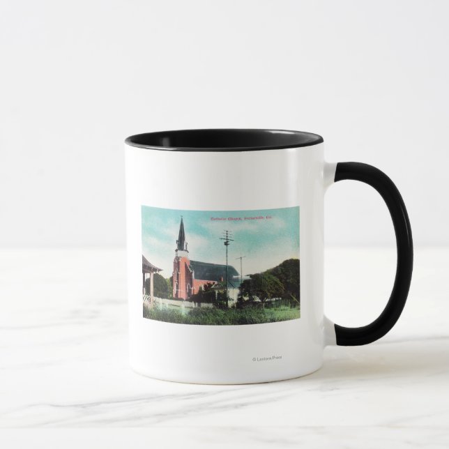 Taza Vista exterior de una iglesia católica (Derecha)