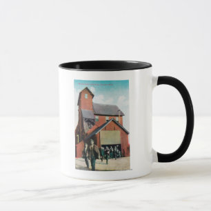 Taza Vista exterior de una mina, salida de los