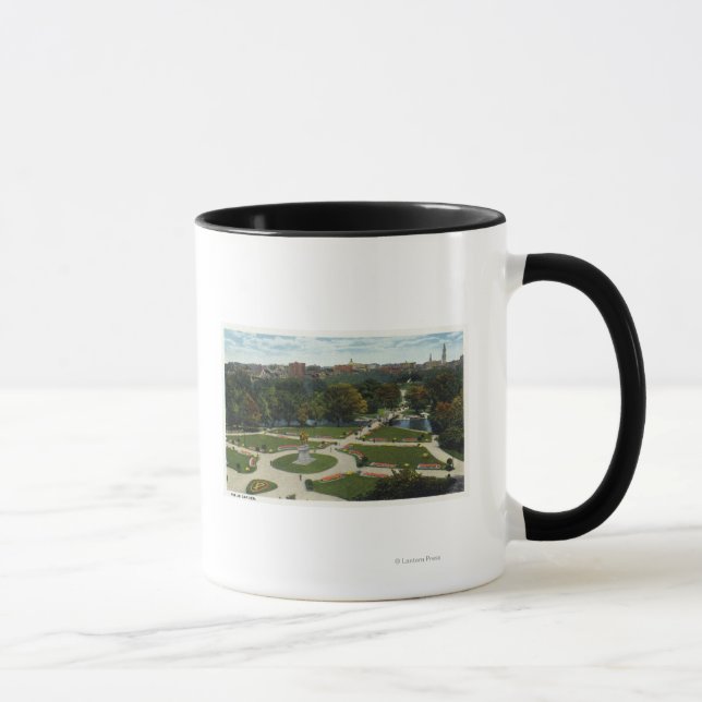 Taza Vista general del jardín público (Derecha)