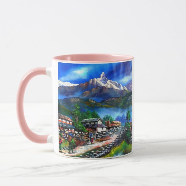 Taza Vista Panorámica De La Montaña Everest Nepal (Izquierda)