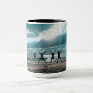 Taza Vista personalizada de la playa del océano Café de