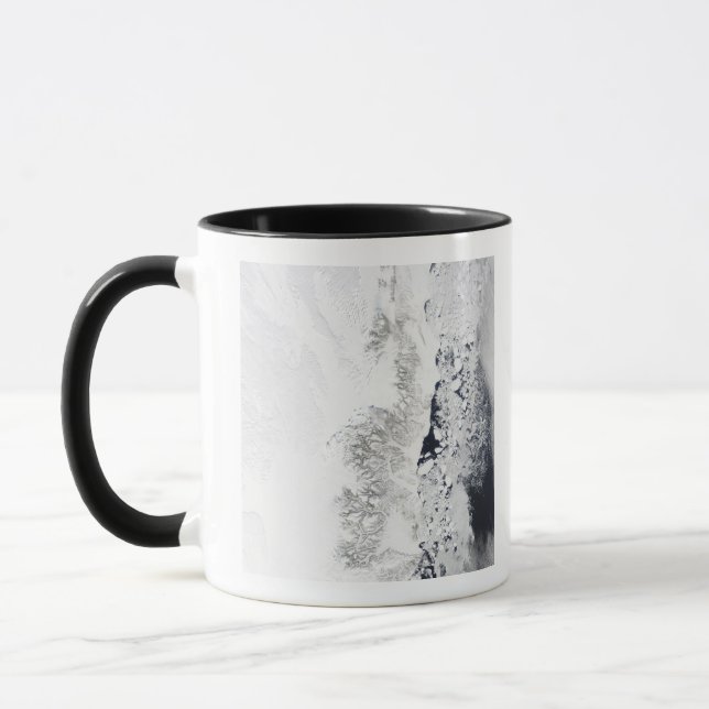 Taza Vista por satélite de la costa oriental de Groenla (Izquierda)