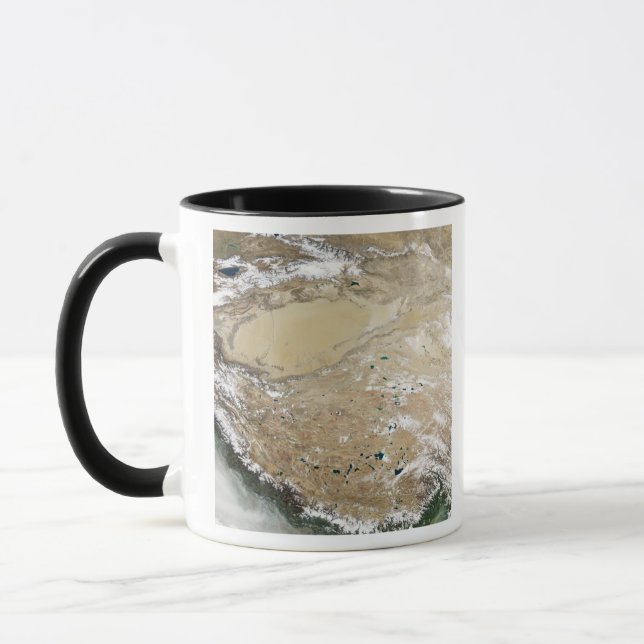 Taza Vista por satélite de la meseta tibetana (Izquierda)