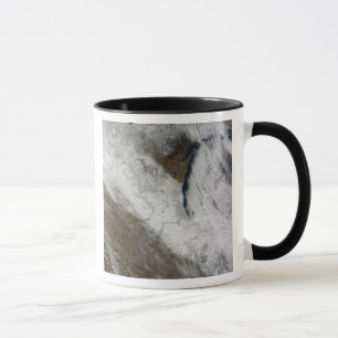 Taza Vista por satélite de la nieve y del frío