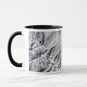 Taza Vista por satélite de un glaciar Himalayan