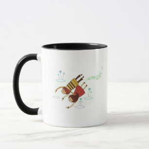 Taza Vista posterior de un par que vuela junto