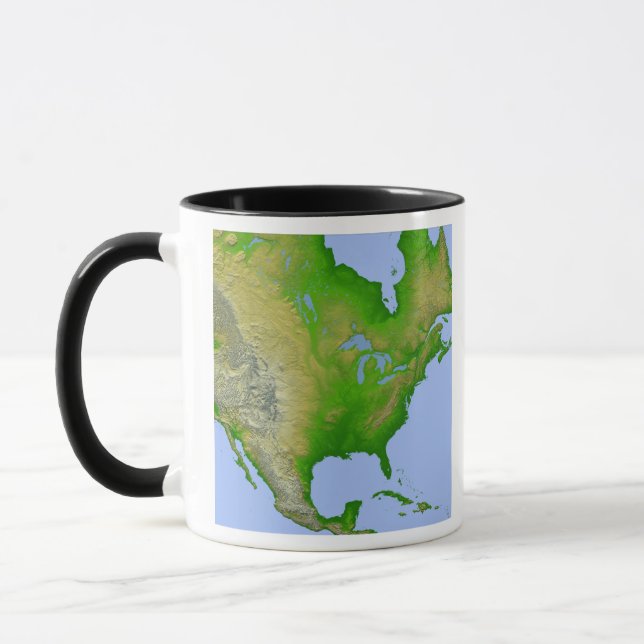 Taza Vista topográfica de América del Norte (Izquierda)