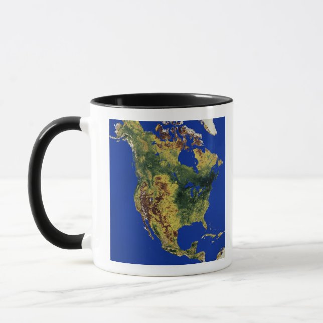 Taza Vista topográfica de América del Norte y Central (Izquierda)