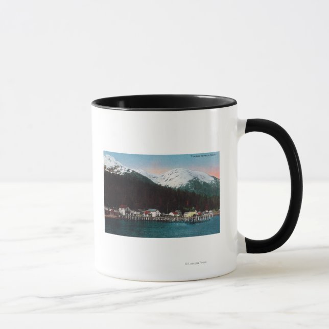 Taza Vista urbana con DocksTenakee Springs, AK (Derecha)