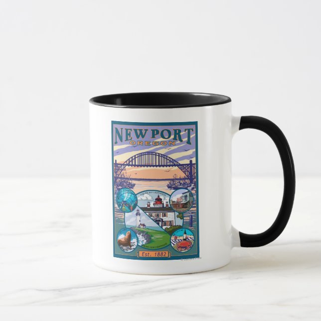 Taza Vistas a la ciudad de Newport, Oregón (Derecha)