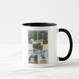 Taza Vistas de estatuas en parques de la ciudad de