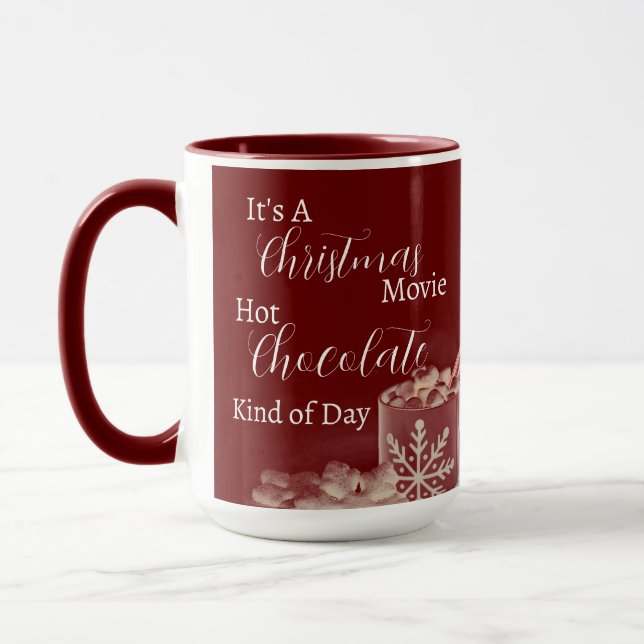 Taza Visualización de películas de Navidad personalizad (Izquierda)
