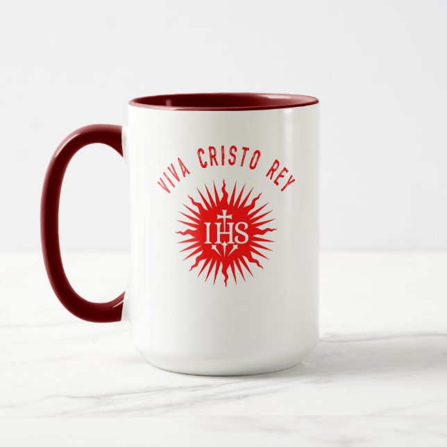 Taza Viva Cristo Rey Regalo de Cristeros Católicos (Izquierda)
