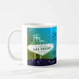 Taza Viva Las Vegas, regalo de Boda azul cian