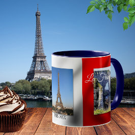 Taza Vive La France París Foto de la bandera francesa M