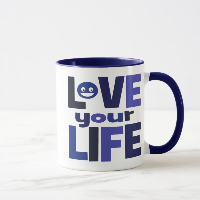 Taza Vive su vida, ama su azul de la vida (Derecha)