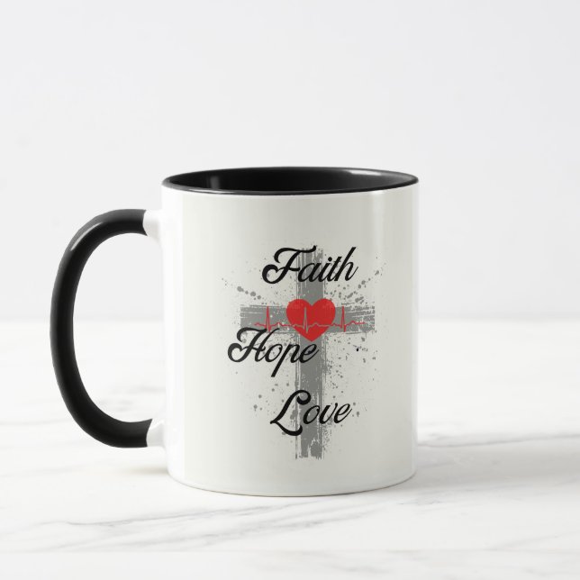 Taza "Viviendo de fe, amando de corazón" (Izquierda)