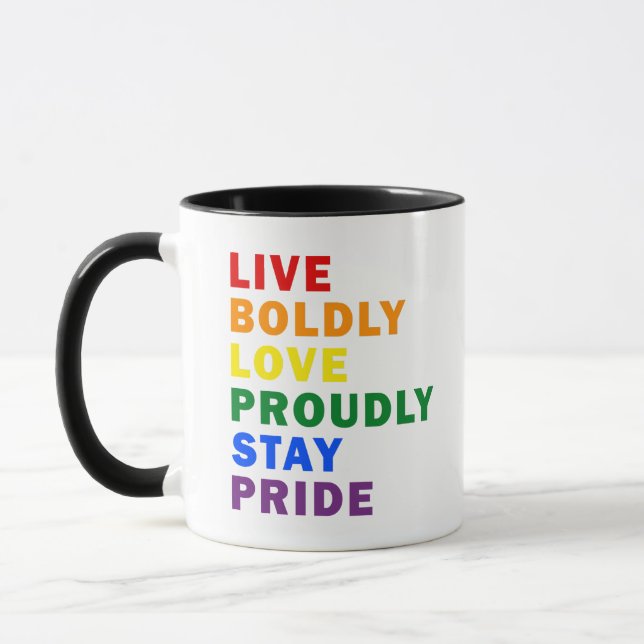 Taza Vivir Con Amor Audaz Seguir Con Orgullo (Izquierda)