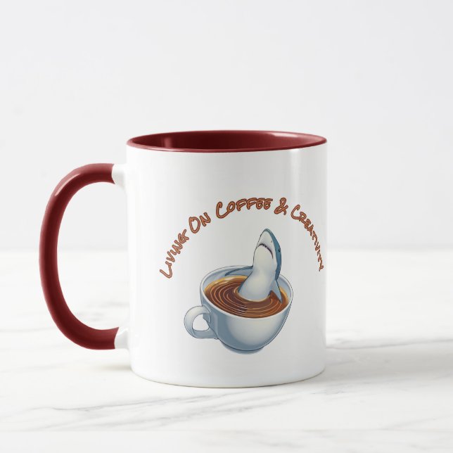 Taza Vivir en cafeína y creatividad - 11 oz Mug (Izquierda)