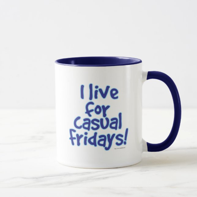Taza Vivo para Casual Friday Work Slogan Funny (Derecha)