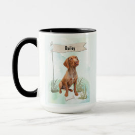 Taza Vizsla Watercolor Personalized Dog