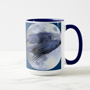 Taza Volando Black Raven Gótico, Celta, Wiccan