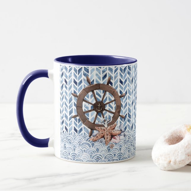 Taza Volante de dirección del buque, pez estrella, patr (Con donut)