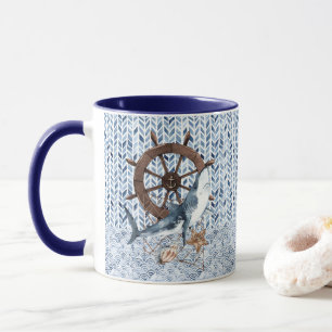 Taza Volante de dirección del buque y tiburón