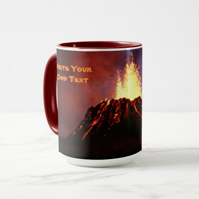 Taza Volcán activo - Escribe tu propio texto (Anverso izquierdo)