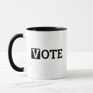 Taza ¡VOTA! Diseños de una palabra