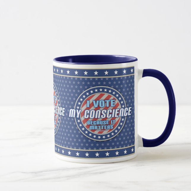 Taza Vote Mi conciencia porque importa (izquierda) (Derecha)