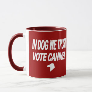 Taza Vote Perro con texto blanco