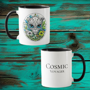 Taza Voyager cósmico   Floral extraterrestre Extraterre