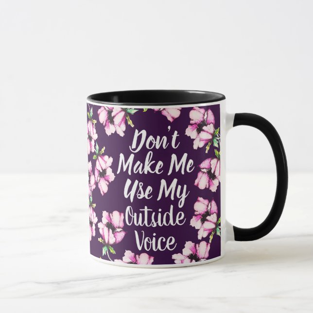 Taza Voz externa | Flores púrpura acuarelas (Derecha)