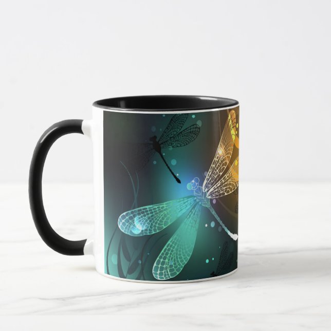 Taza Vuelo de libélula luminosa verde (Izquierda)