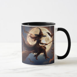Taza Vuelo en la luna de bruja de Halloween Steampunk