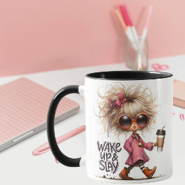 Taza "Wake Up & Slay" Chica Latte Whimsical