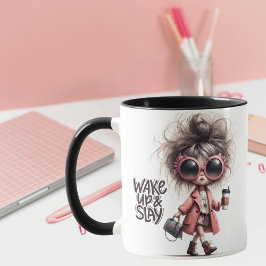 Taza "Wake Up & Slay" El caprichoso Chica Latte Boss Ca