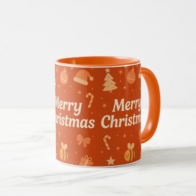 Taza Warm Aesthetic Christmas Art – Cute Festive Icons  (Anverso derecho)