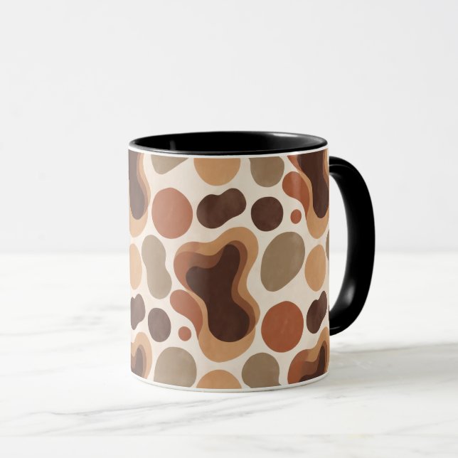 Taza Warm Neutral Abstract Mug – Modern Organic Pattern (Anverso derecho)