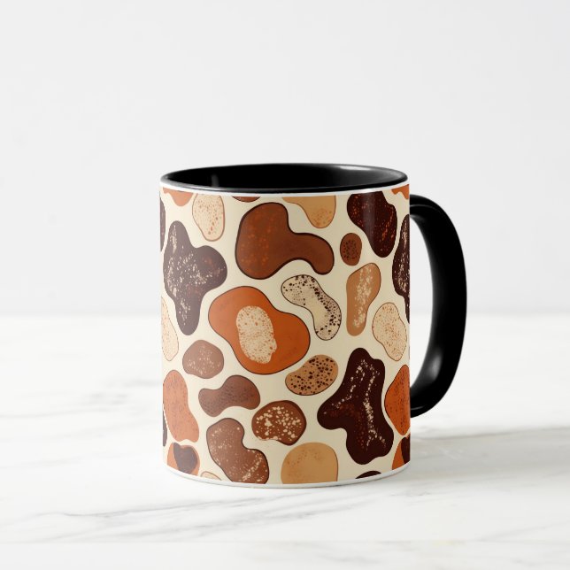 Taza Warm Neutral Abstract Mug – Modern Organic Pattern (Anverso derecho)