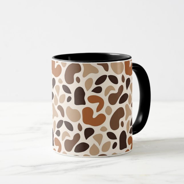 Taza Warm Neutral Abstract Mug – Modern Organic Pattern (Anverso derecho)