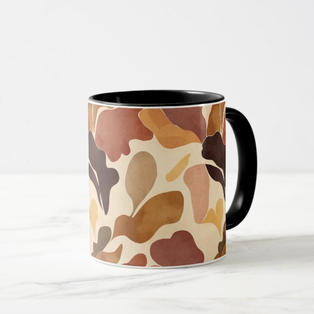 Taza Warm Neutral Abstract Mug – Modern Organic Pattern (Anverso derecho)